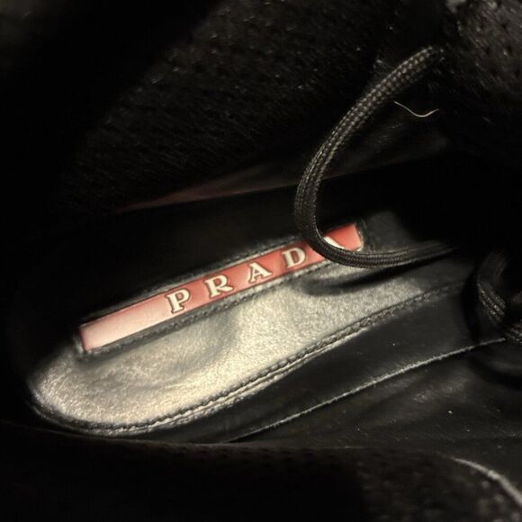 Prada Sport Authentic Mens Brown Leather High Top Ankle Boots Sneakers 7 - Picture 7 of 9